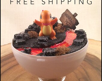 Small Pokeball Terrarium - Charmander, Pokemon, Pokeball, Gift