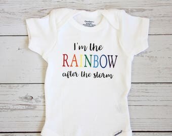 Rainbow baby onesie, I’m the rainbow after the storm onesie| Rainbow baby, Rainbow bodysuit, Baby girl onesie, baby boy onesie