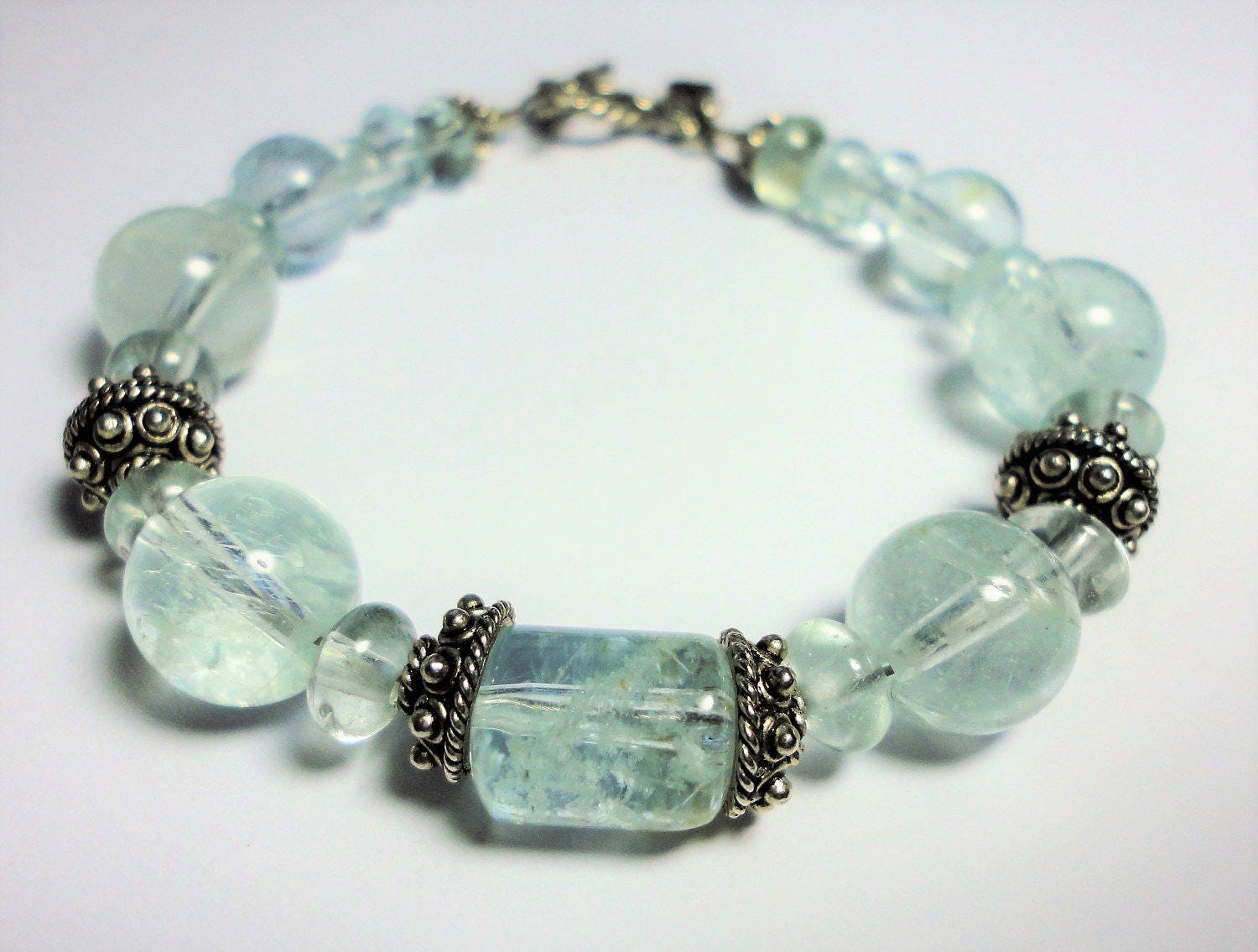 Aquamarine Bracelet Genuine Aquamarine Gemstone Bracelet AA