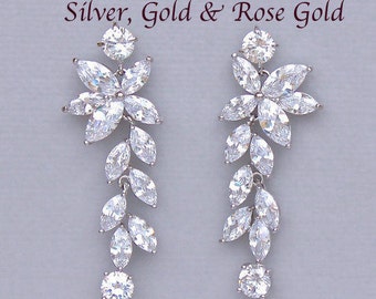 Bridal Earrings, Chandelier Earrings, Crystal Earrings, Crystal Bridal Earrings, GOLD, ROSE GOLD & Rhodium, Crystal Wedding Earrings, Maxime