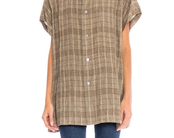 1970s Issey Miyake Mens Linen Shirt Size: XL