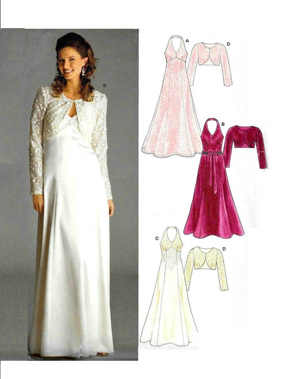 PLUS SIZE Evening Dress Sewing Pattern with Shrug 2005 New