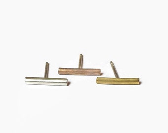 Bar stud earrings, Birthday gift, Geometric Silver Stud Earrings, Silver studs, Silver stud earrings, Bar Studs, Sterling Silver Bar Studs