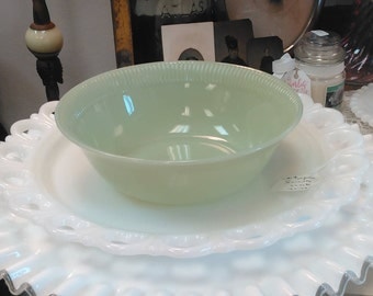 Vintage Fire King Jadeite "Jane-Ray" Serving Bowl!