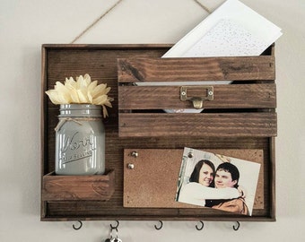 Mail Organizer - Entryway Organizer - Mail Holder - Key Hanger - Command Center
