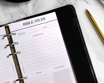 PRINTED Bible Study Personal Size Planner Inserts | Bible Journal Planner Refills, Kikki K Inserts, Filofax Inserts, Louis Vuitton Agenda MM