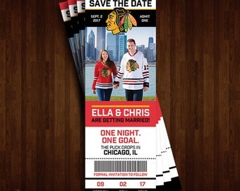 Chicago Blackhawks Save the Date Ticket