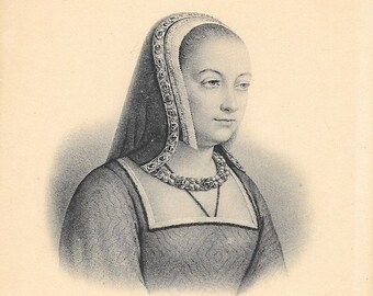 Anne De Bretagne, French Cameo Portrait Card, France, Antique circa 1910 Postcard