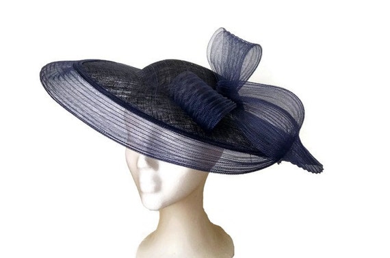 Navy blue wedding hat blue races hat navy derby hats Blue