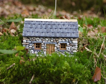 Stone Fairy House for the garden ~ 'Forget-Me-Not Cottage'