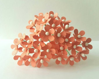 12mm small peach paper flowers / peach flowers