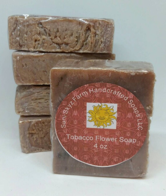 Tobacco Flower Soap Vegan Tobacco Flower Soap by SuniSkyzFarm