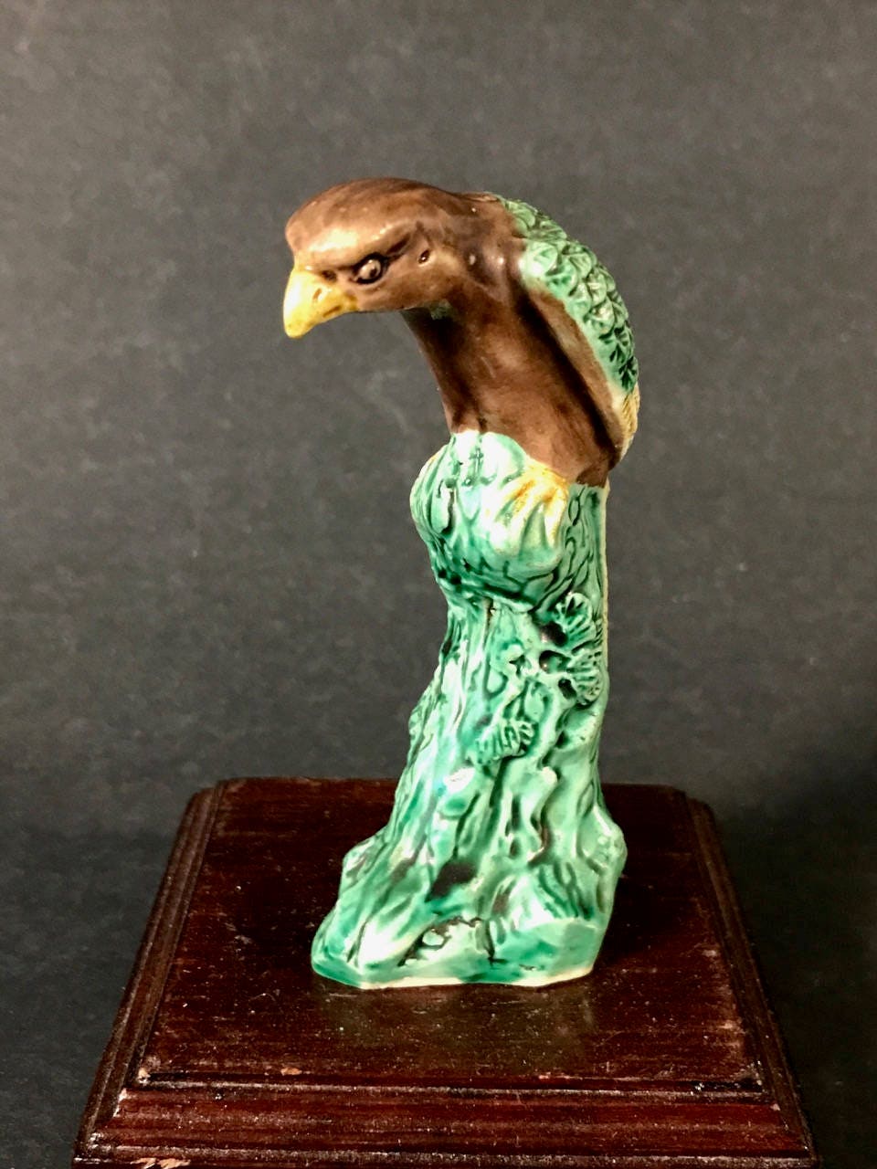 Fine Old Chinese Porcelain Hawk Bird Figurine Marked