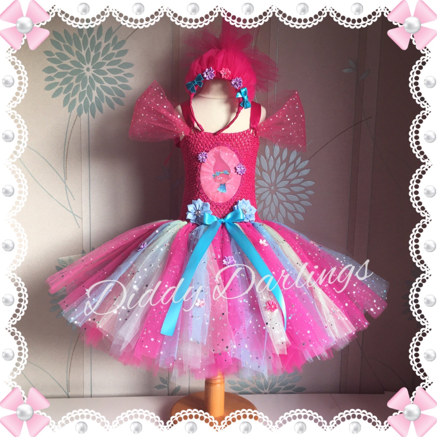Sparkly Princess Poppy Costume Trolls Tutu Dress Inspired