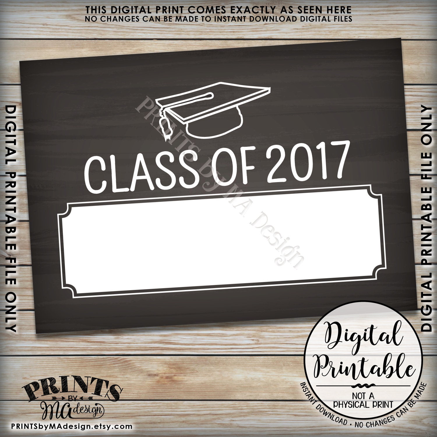 Hashtag Graduation Sign Class of 2017 Grad Party Decor