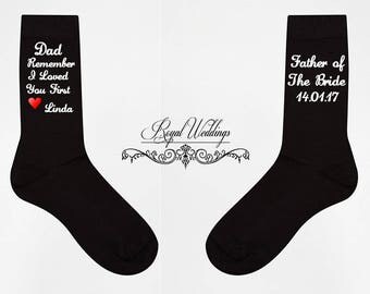 Father Of The Bride Socks, Dad Remember I Loved You First Wedding Socks