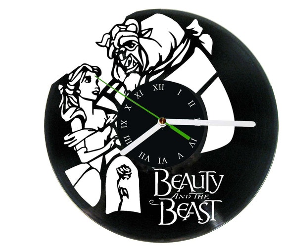 Beauty and the beast disney vinyl clock Disney by puffpuffdesign