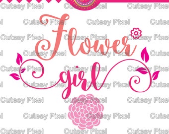 Flower girl svg, cutting file, flower svg, girl dxf, DXF, Cricut Design Space, Silhouette Studio, Cut Files, sayings, sayings svg