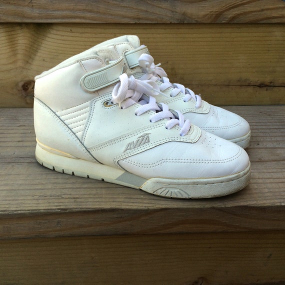 Avia 455 Aerobics Hi Top Strap White Shoes 80's