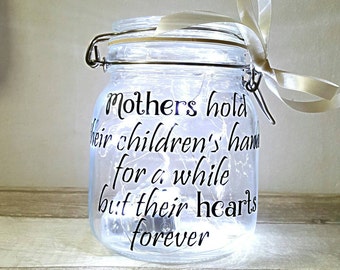 Mother jar, light jar, fairy lights jar, mother quote, mothers day gift, present for mum, daughter gift, unique gift, mothers verse