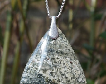 Ocean jasper with sterling silver bail