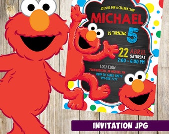 Elmo Sesame Street Invitation, Elmo Sesame Street Party, Sesame Street Birthday Invitation, Boy Invitation, Sesame Street Theme Printables