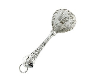 Silver Rattle Rooster, Baby Toy, Baby Gift