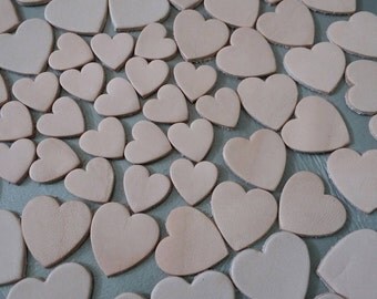 Leather Hearts, Sizes 15mm. 20mm 25mm.& 30mm., Natural, Vegetable Tanned Leather, Leather Hearts Die Cut, DIY Projects.