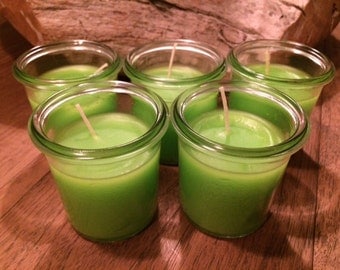 set of 5 - vintage mason jar candle
