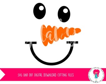 Snowman face SVG / DXF Cutting Files For Cricut Explore / Silhouette Cameo & PNG Clipart. Digital Download. Commercial Use