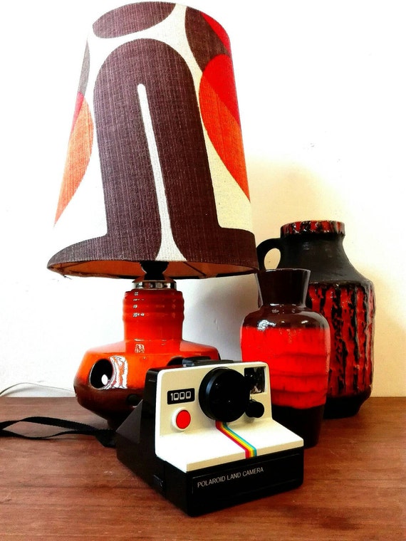 Ceramic seventies lamp (2 lamps) , orange