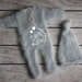 9-12 Months ,Sitter size,Overalls, Photography props,Photo props,Knits,Pajamas,onesie,Grey overalls,Mohair outfit,Mohair set,footed romper