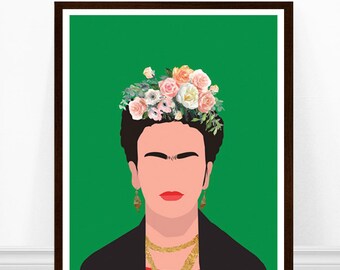 Frida Kahlo Poster, Minimalist Art Print, Feminist Print, Feminist Icon, Frida Kahlo Print