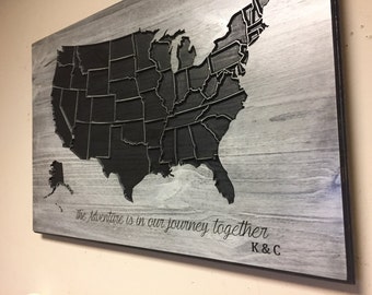 United States Wall Art wood usa map | etsy United States Wall Art wood usa map | etsy
