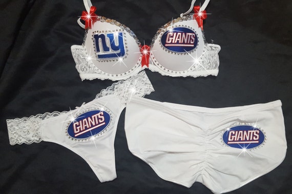 NFL bra set-NY giants lingerie-ny giants by sparklebraz on Etsy