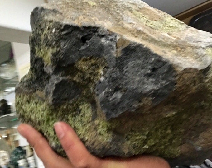 Olivine Peridot still in Matrix- Natural Specimen- 55 Pound- Rare Large Specimen- Home Decor \ August Birthstone \ Peridot \ Peridot Crystal