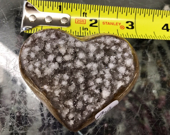 Citrine Crystal Heart- Hand Carved Large 3" X 3" All Natural From Brazil- Home Decor \ Citrine Heart \ Crystal \ Reiki \ Citrine \ Heart
