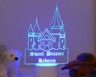 Princess Castle Night Light Personalised With Any Child's Name