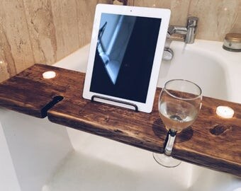 Bath Board - Bath Tray - Book Holder - Tablet Holder - Phone Holder - Birthday Gift - Bath Caddy - Wine Holder - Beer Holder - Caddy