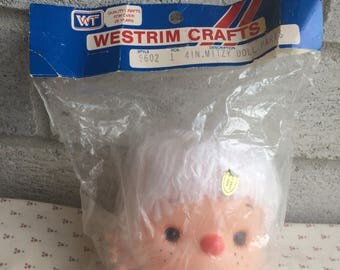Westrim Crafts doll head and hands set, Doll Heads and Hands, Doll Head, Crafting Doll Parts, White yarn hair doll head