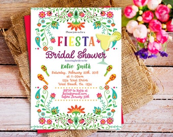 mexican theme bridal shower invitation, mexican bridal shower invitation, fiesta party print printable, fiesta bridal shower party printable