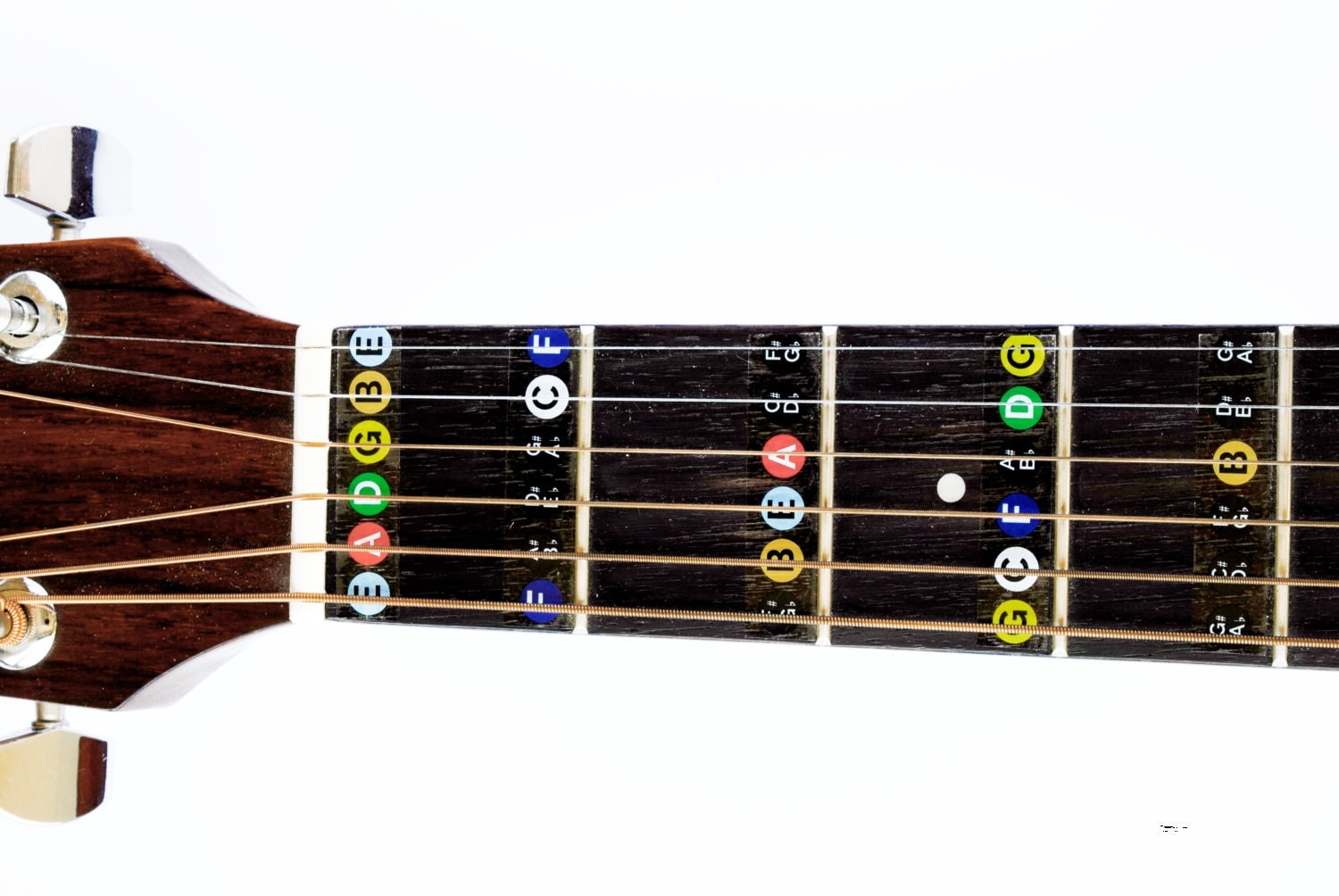 guitar fret stickers color coded for fretboard note