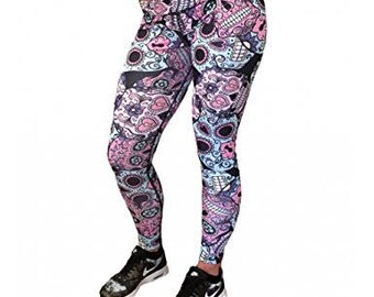 Sugar Skull Leggings - Workout Leggings - Fitness Tights