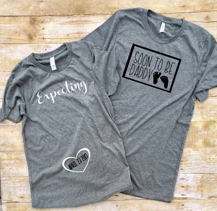 Pregnancy Reveal Shirts Couples Pregnancy Announcement 