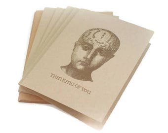 Note Card Set, Blank Note Cards, Phrenology, Thinking Of You Cards, Geekery Cards, Esoteric Note Cards, Notecards, Weird Cards, Cool Gift
