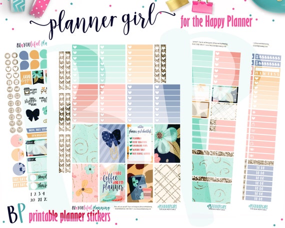 planner girl weekly printable planner kit planner stickers