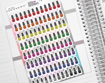Glitter Nail Polish Stickers - 96 "A Polish of Sparkle" Stickers - Exclusive Nail Polish Manicure and Pedicure Decorative Stickers