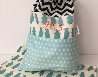 Reusable Sandwich Bag and Napkin. Reusable Lunch Bag. Personalized