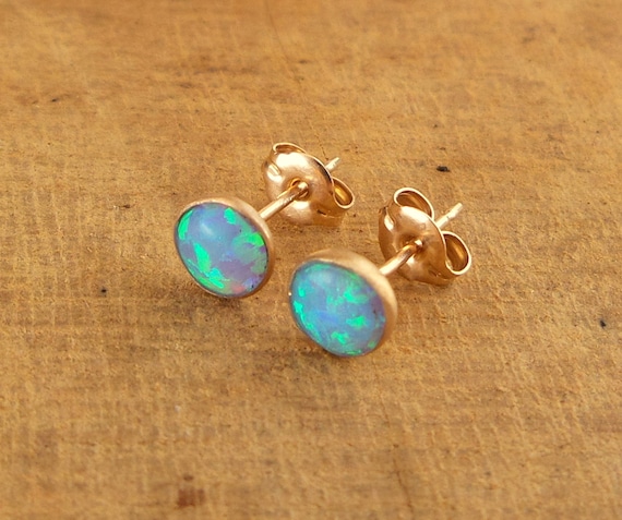 Opal Stud Earrings In K Gold Filled Handmade Jewelry
