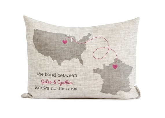 Personalized Long Distance Friends Pillow